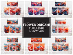 Flower Origami 3 Mug Wrap - CraftNest