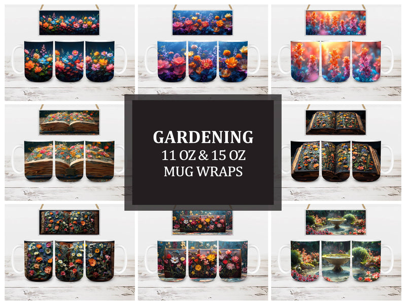 Gardening 3 Mug Wrap - CraftNest - Digital Crafting and Art