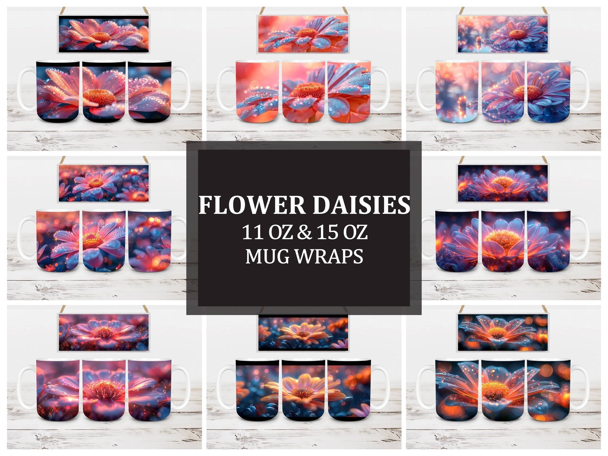 Flower Daisies 7 Mug Wrap - CraftNest