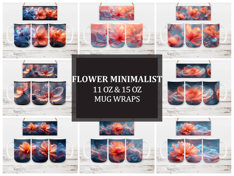 Flower Minimalist 6 Mug Wrap - CraftNest