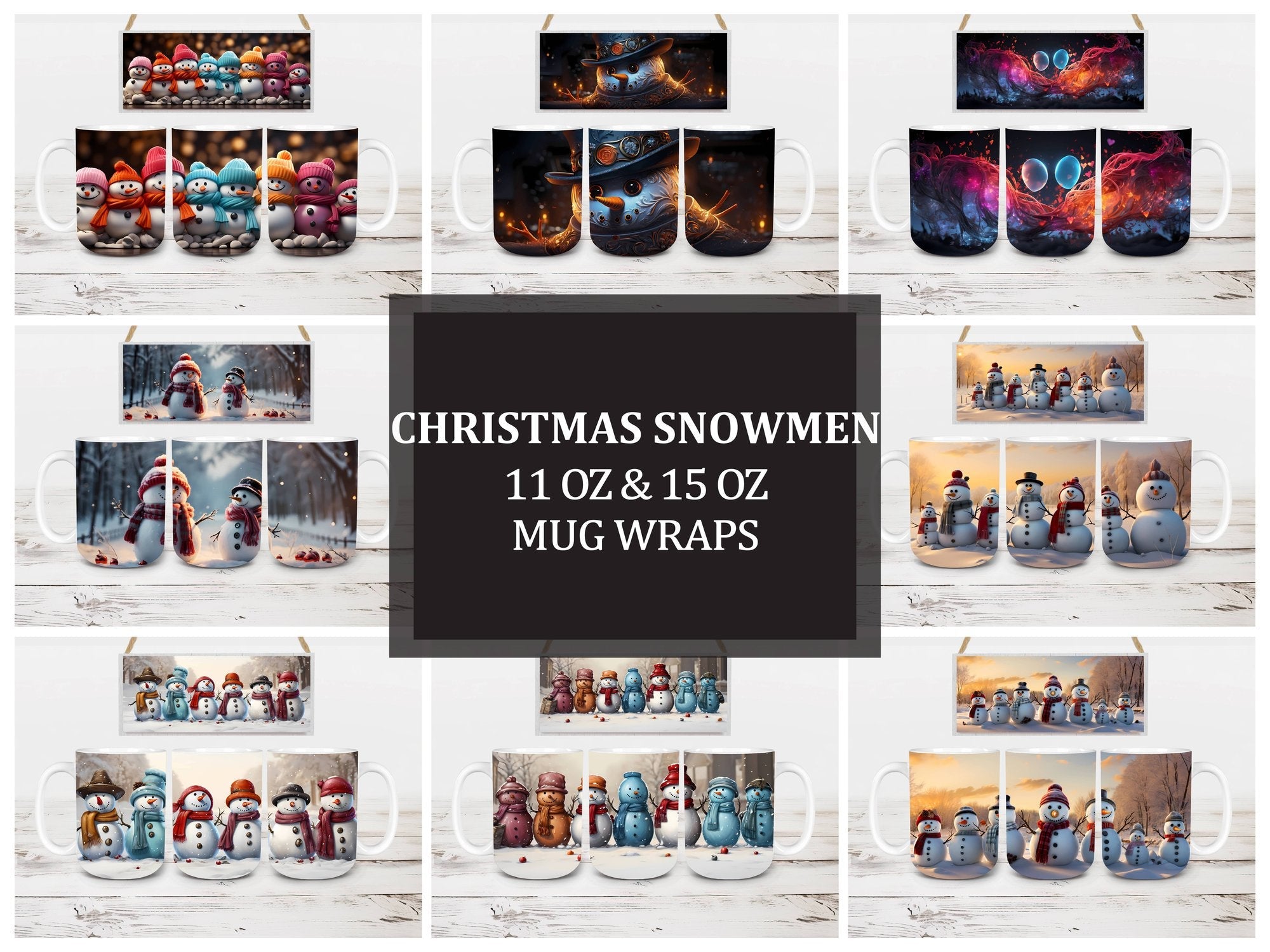 Christmas Snowmen Mug Wrap - CraftNest