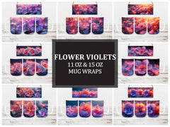 Flower Violets 5 Mug Wrap - CraftNest