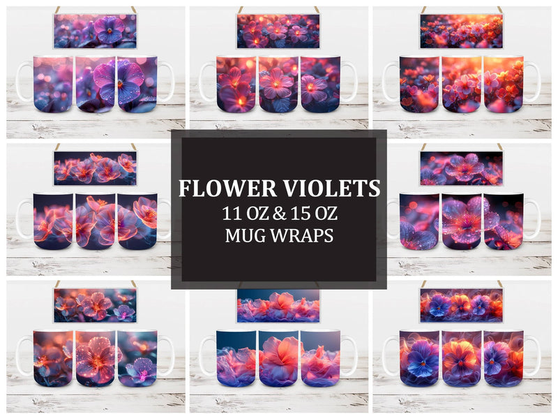 Flower Violets 5 Mug Wrap - CraftNest