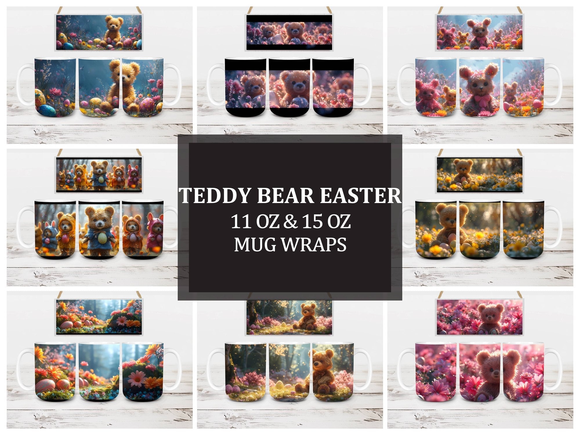 Teddy Bear Easter 5 Mug Wrap - CraftNest