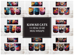 Kawaii Cats 3 Mug Wrap - CraftNest