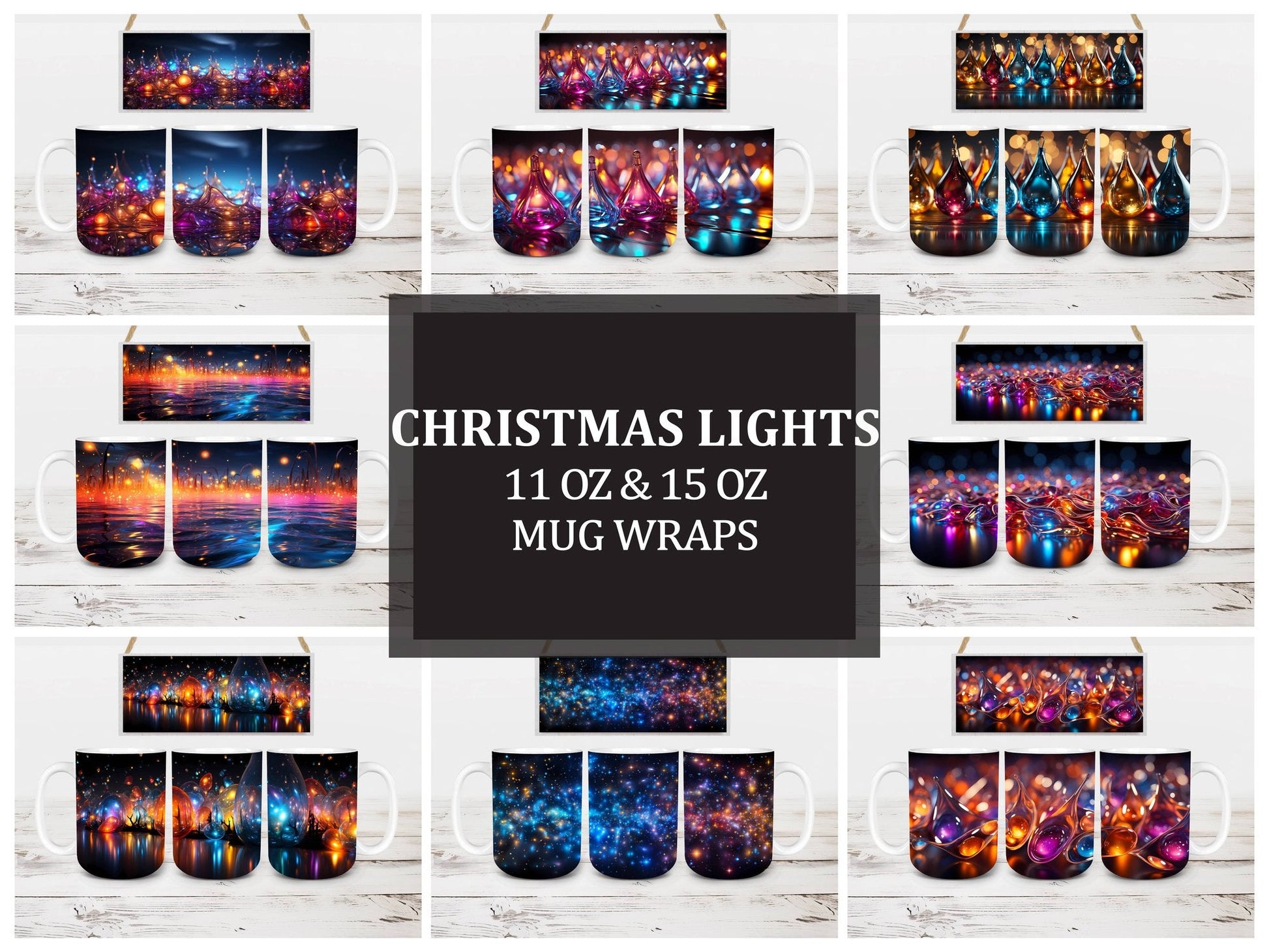 Christmas Lights Mug Wrap - CraftNest