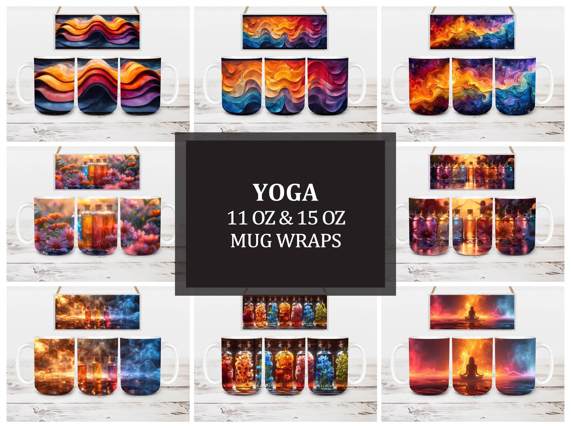 Yoga 3 Mug Wrap - CraftNest - Digital Crafting and Art