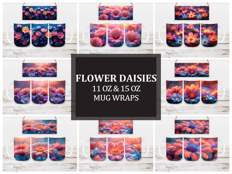 Flower Daisies 3 Mug Wrap - CraftNest