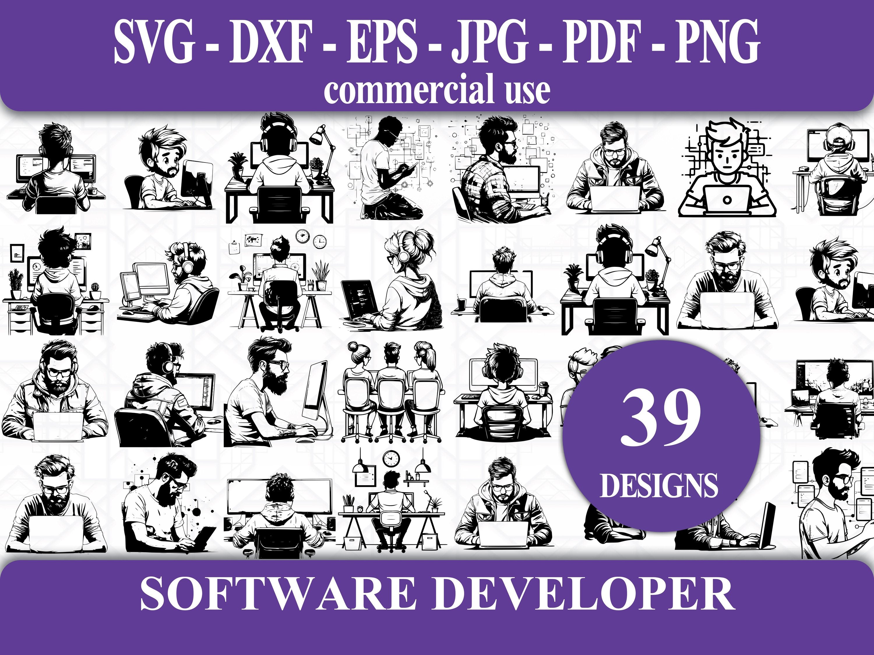Software Developer SVG Bundle - CraftNest - Digital Crafting and Art