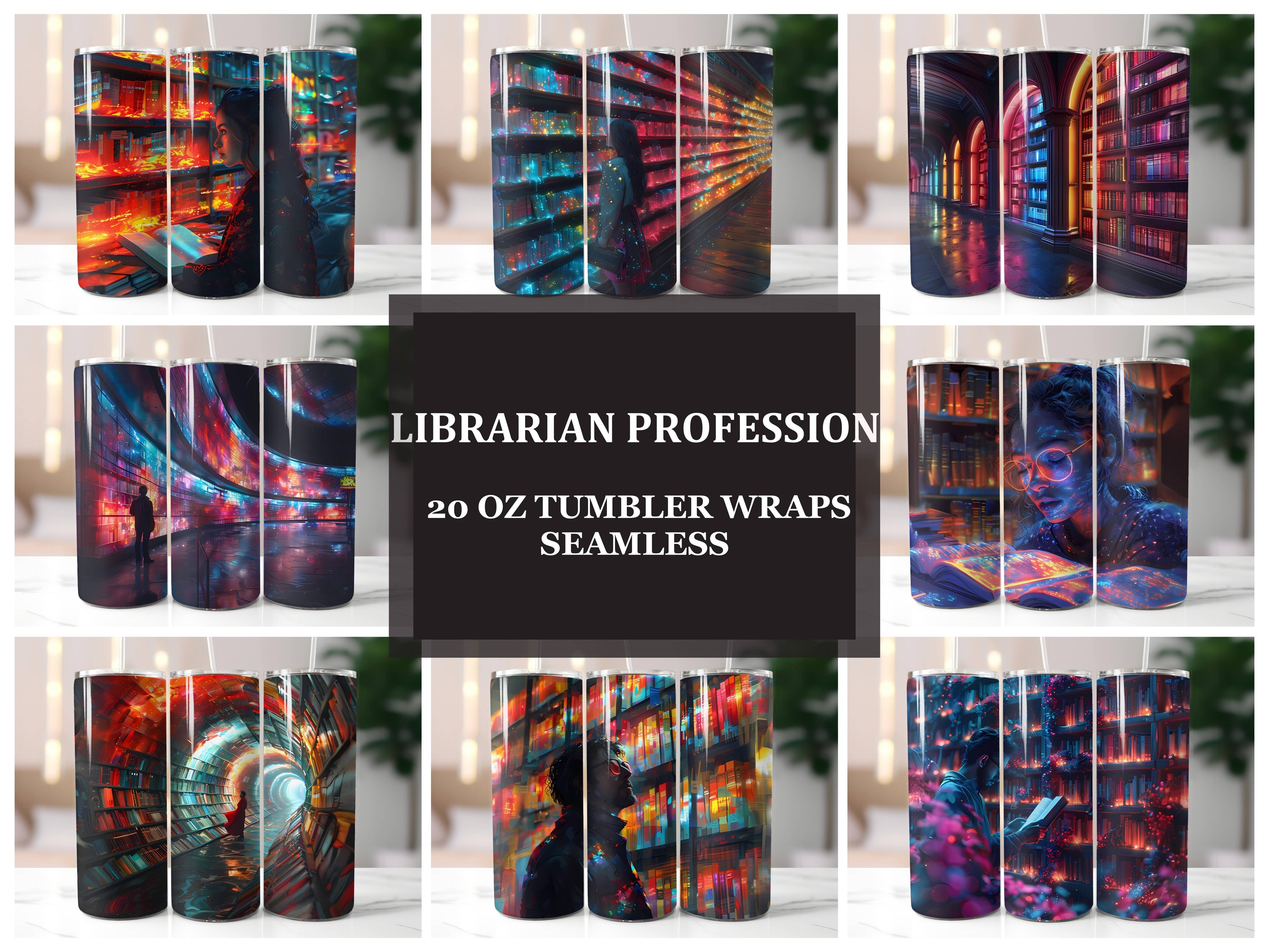 Librarian Profession 4 Tumbler Wrap - CraftNest - Digital Crafting and Art