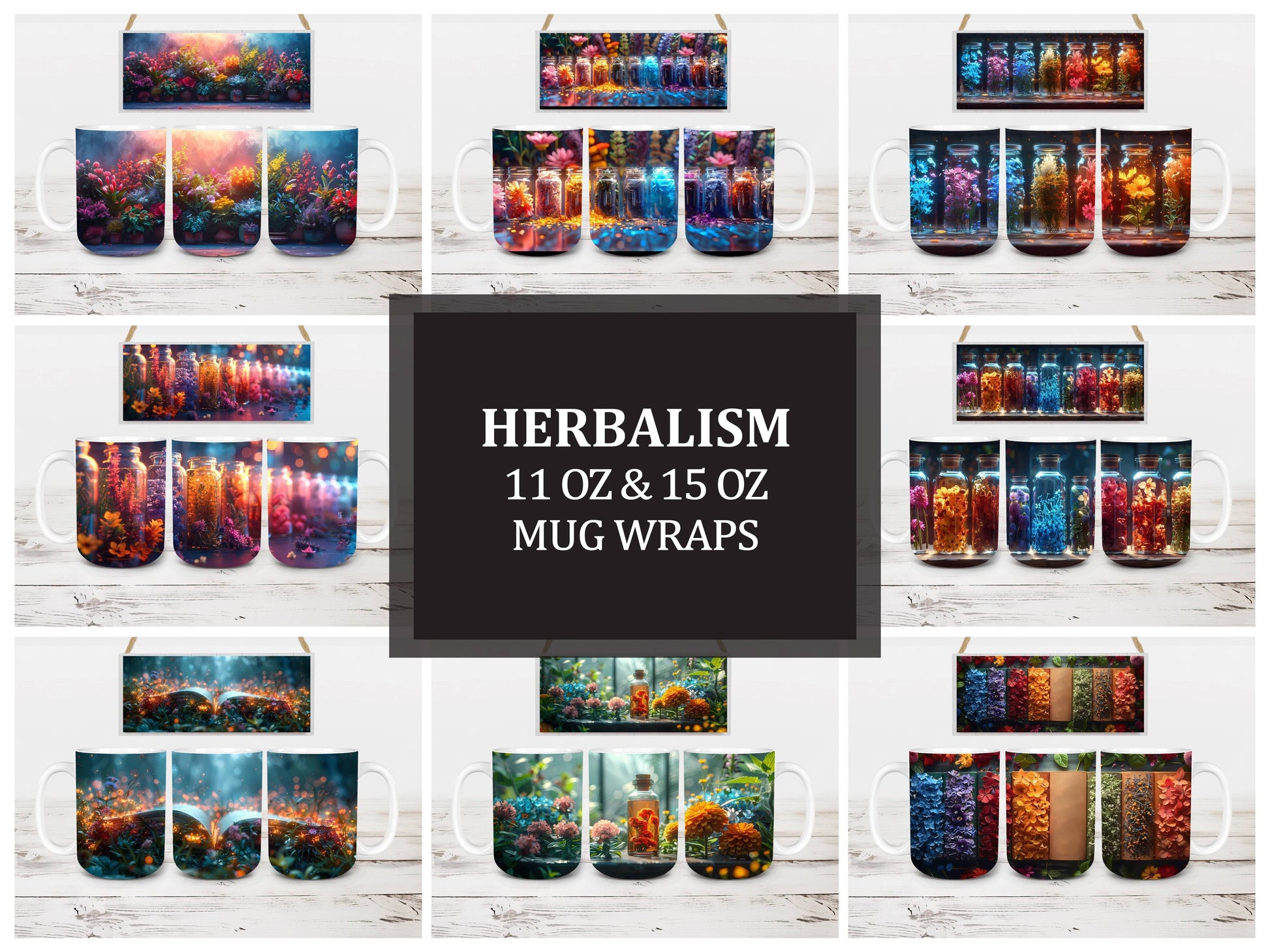 Herbalism 4 Mug Wrap - CraftNest - Digital Crafting and Art