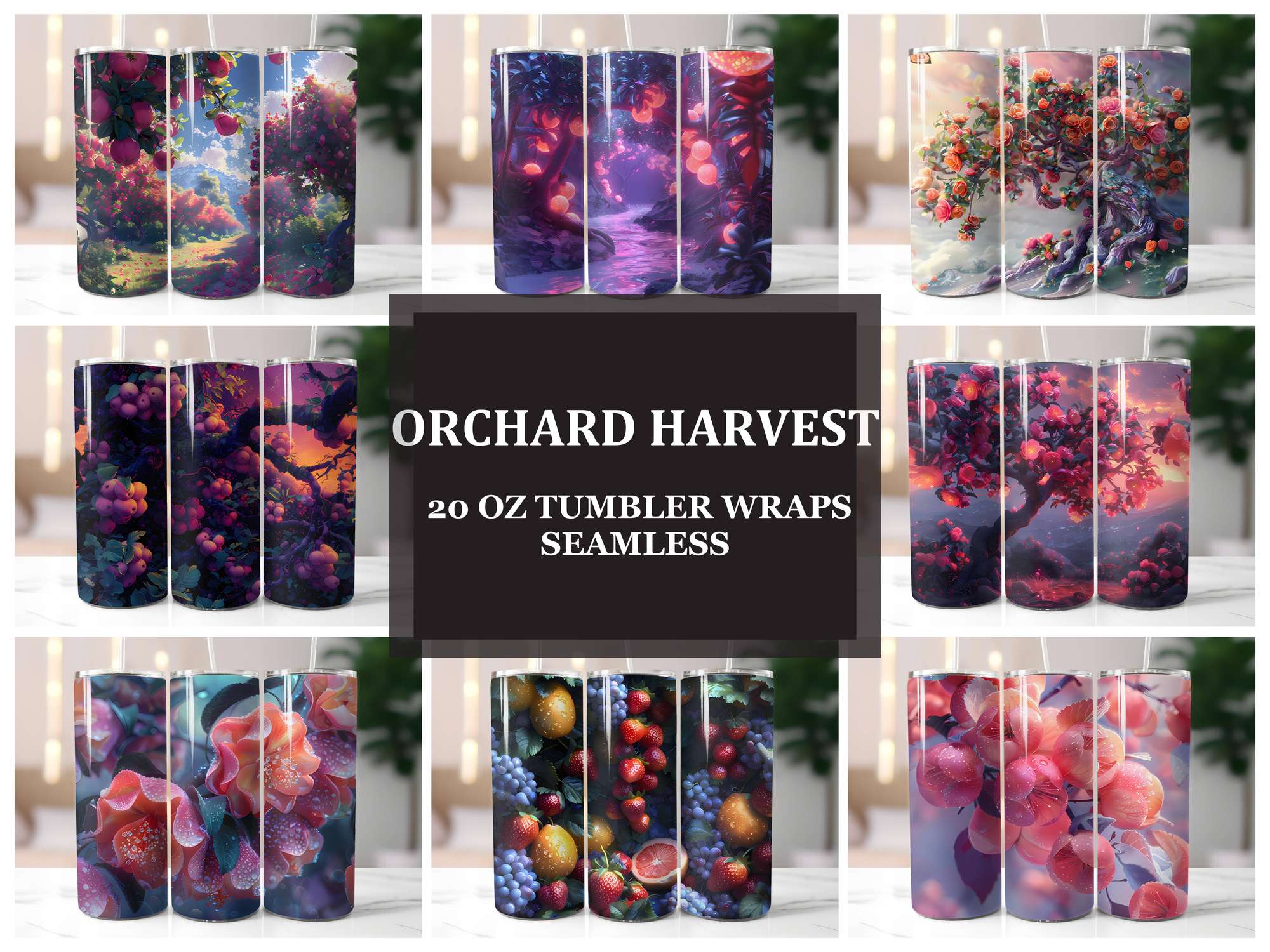 Orchard Harvest 8 Tumbler Wrap - CraftNest - Digital Crafting and Art