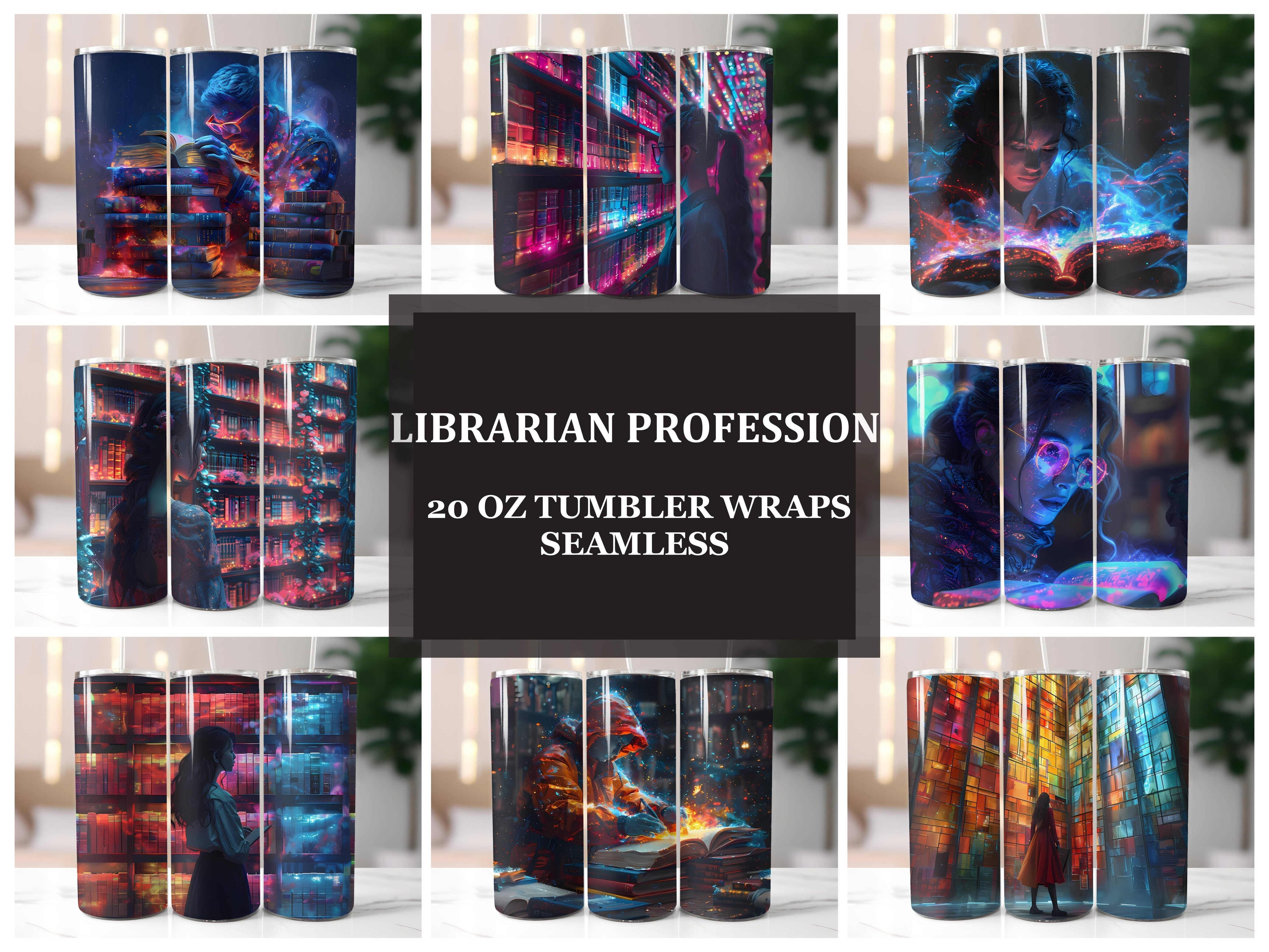 Librarian Profession 5 Tumbler Wrap - CraftNest - Digital Crafting and Art