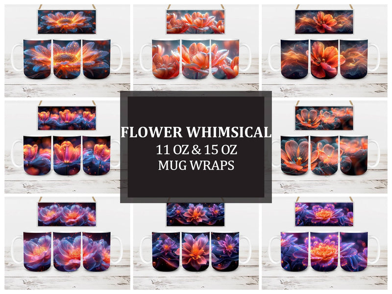 Flower Whimsical 8 Mug Wrap - CraftNest