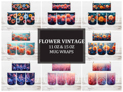 Flower Vintage 4 Mug Wrap - CraftNest
