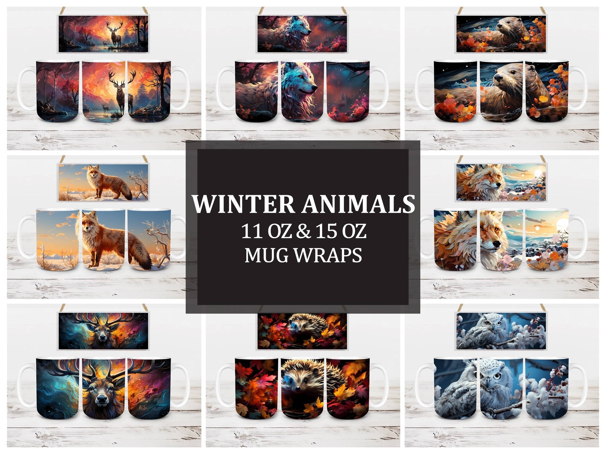 Winter Animals Mug Wrap - CraftNest