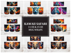 Kawaii Safari 2 Mug Wrap - CraftNest