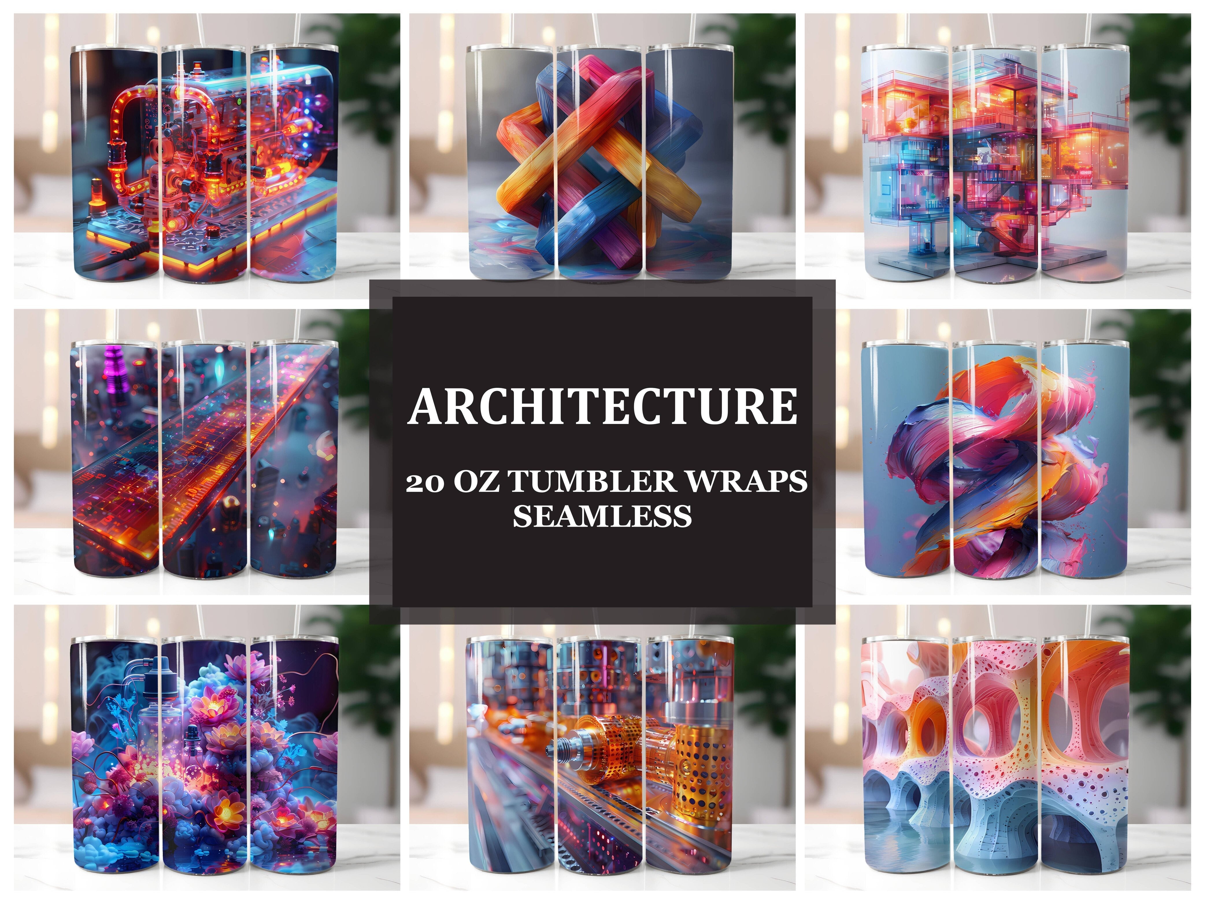 Architecture 5 Tumbler Wrap - CraftNest - Digital Crafting and Art