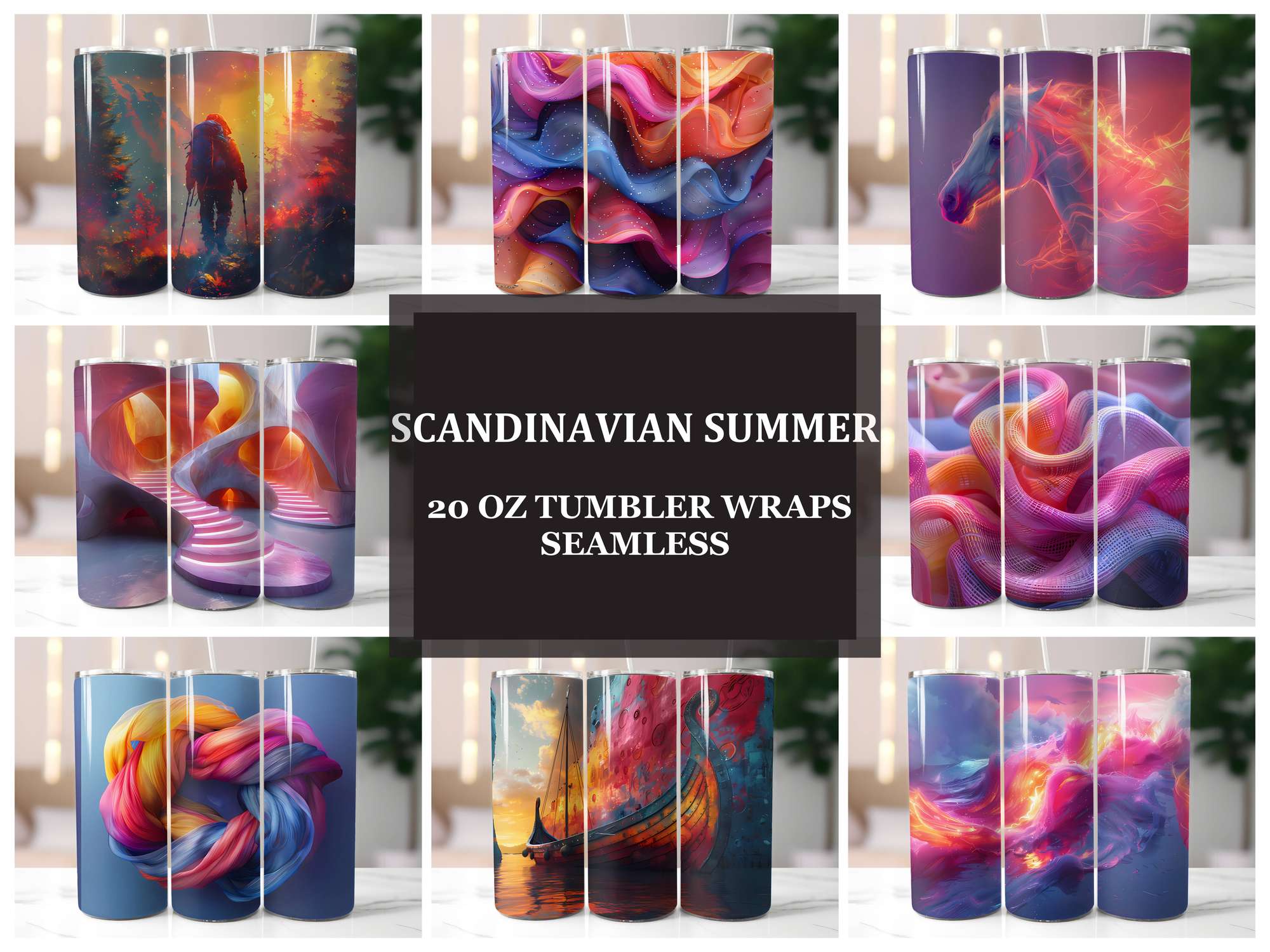 Scandinavian Summer 4 Tumbler Wrap - CraftNest - Digital Crafting and Art