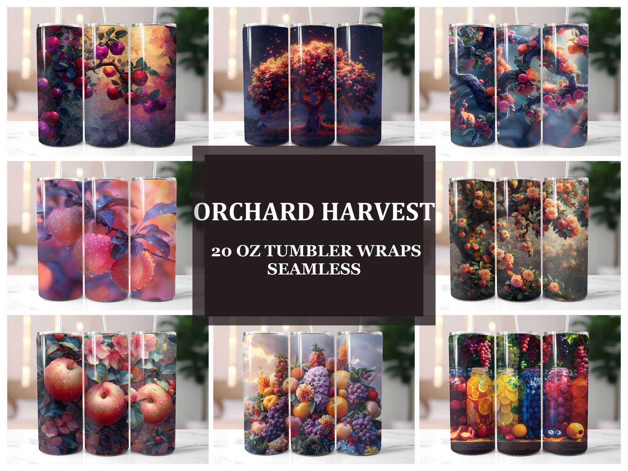 Orchard Harvest 5 Tumbler Wrap - CraftNest - Digital Crafting and Art
