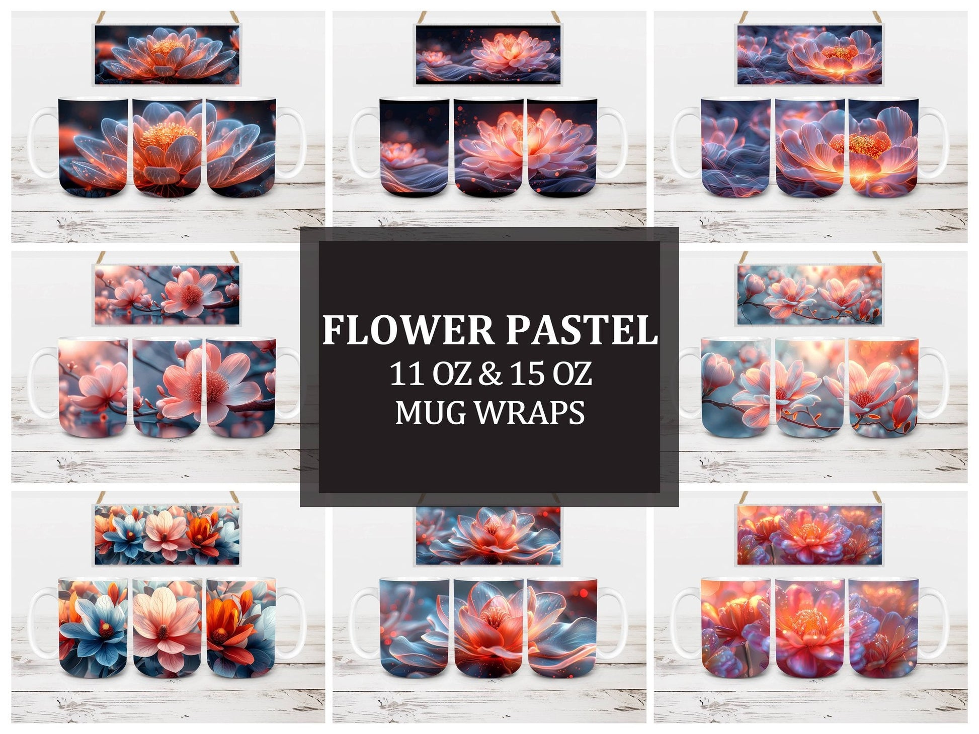 Flower Pastel 5 Mug Wrap - CraftNest