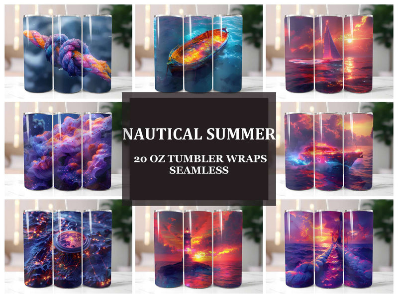 Nautical Summer 4 Tumbler Wrap - CraftNest - Digital Crafting and Art