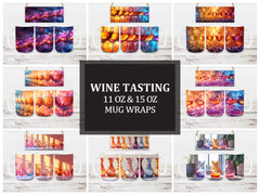 Wine Tasting 2 Mug Wrap - CraftNest - Digital Crafting and Art
