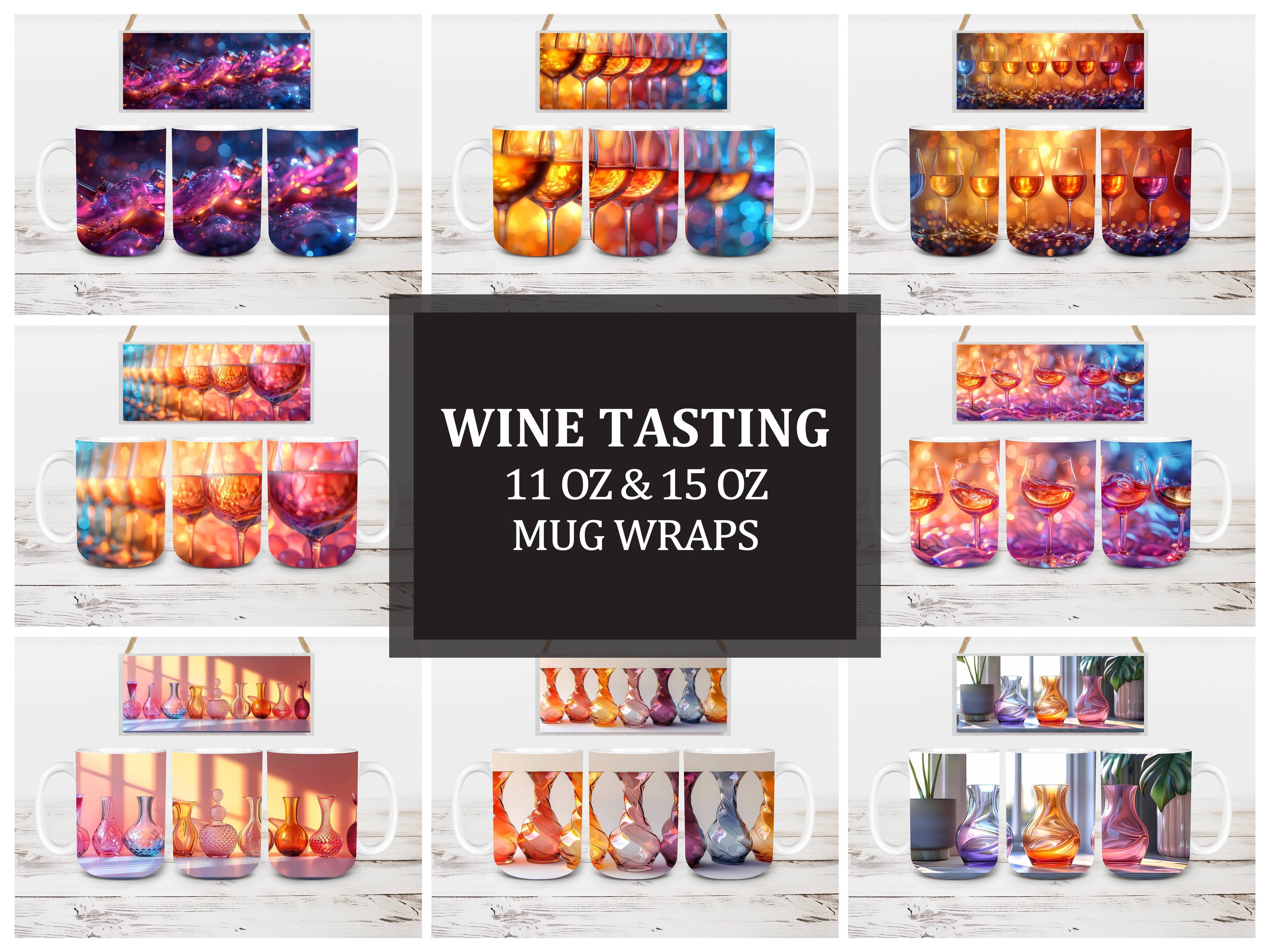 Wine Tasting 2 Mug Wrap - CraftNest - Digital Crafting and Art