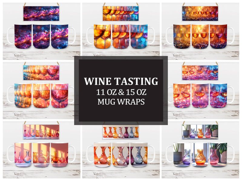 Wine Tasting 2 Mug Wrap - CraftNest - Digital Crafting and Art