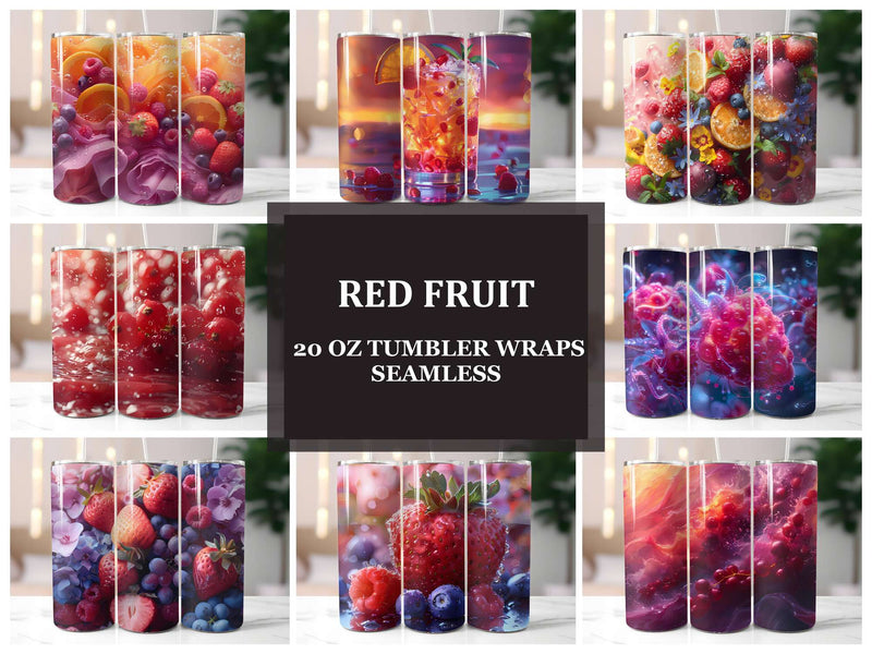 Red Fruit 4 Tumbler Wrap - CraftNest - Digital Crafting and Art