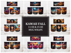 Kawaii Fall 2 Mug Wrap - CraftNest