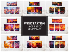 Wine Tasting 4 Mug Wrap - CraftNest - Digital Crafting and Art