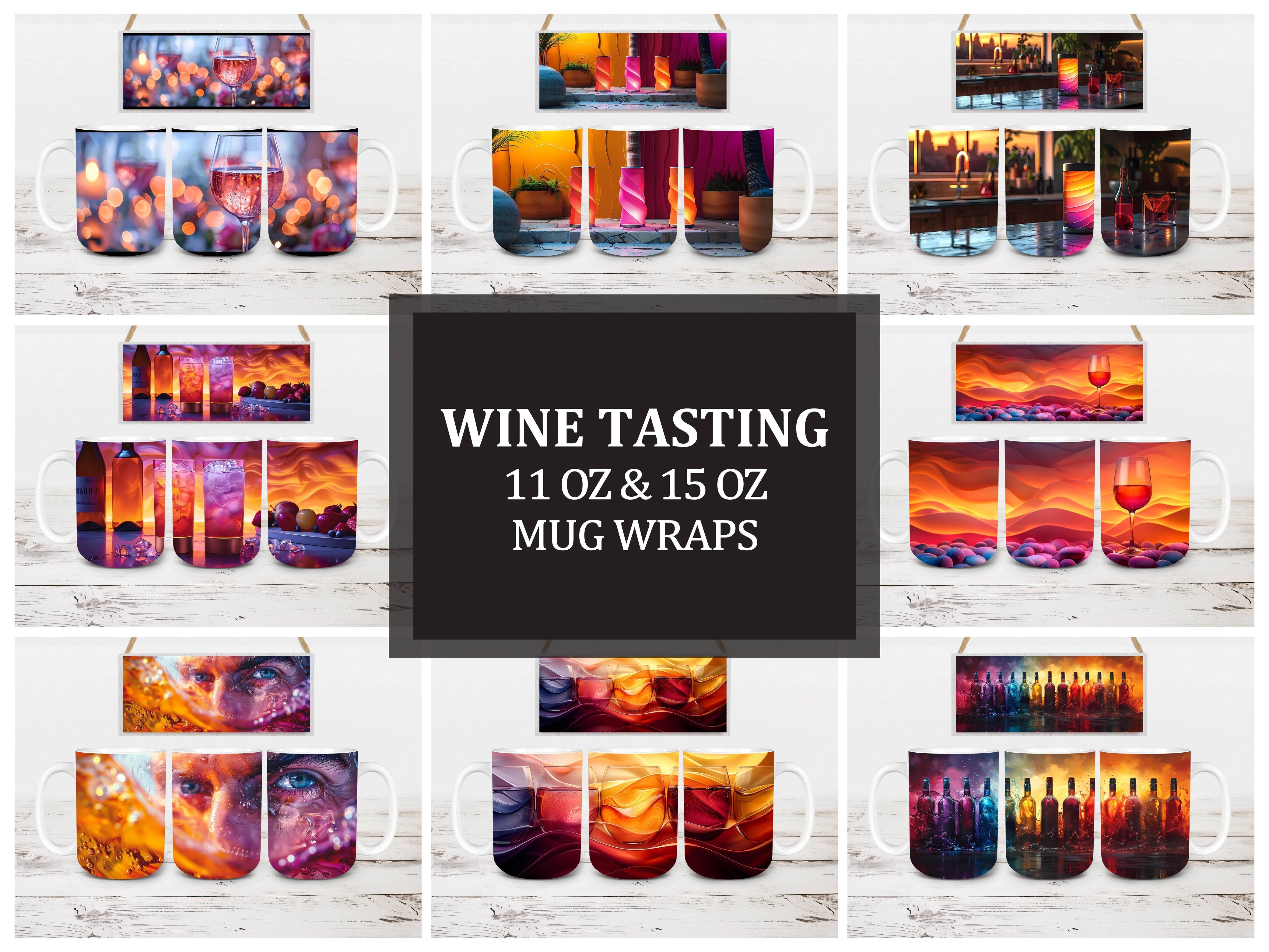 Wine Tasting 4 Mug Wrap - CraftNest - Digital Crafting and Art