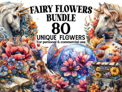 Fairy Flowers Clipart - CraftNest - Digital Crafting and Art
