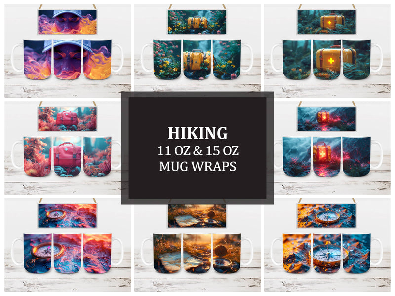Hiking 2 Mug Wrap - CraftNest - Digital Crafting and Art