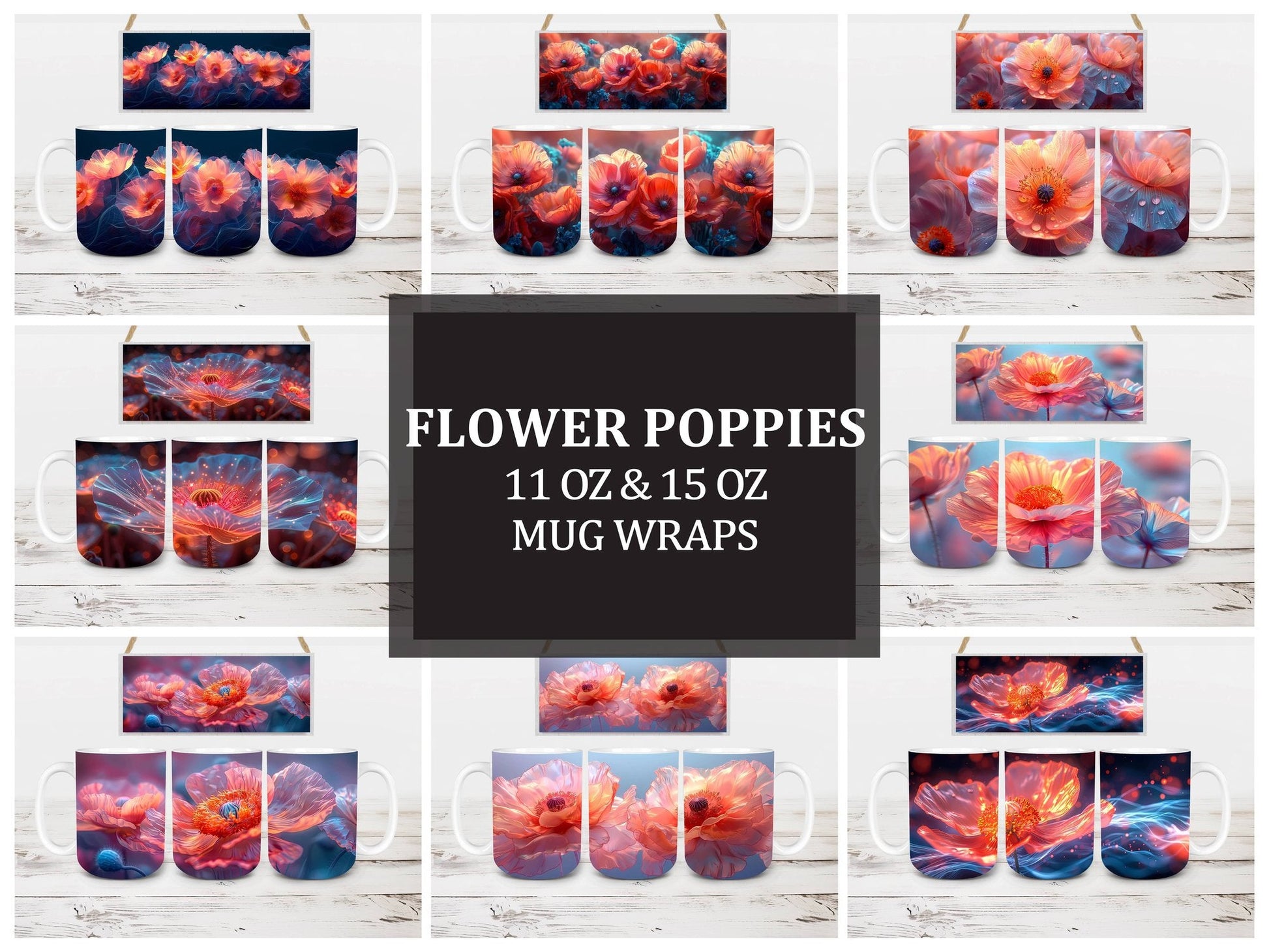 Flower Poppies 7 Mug Wrap - CraftNest