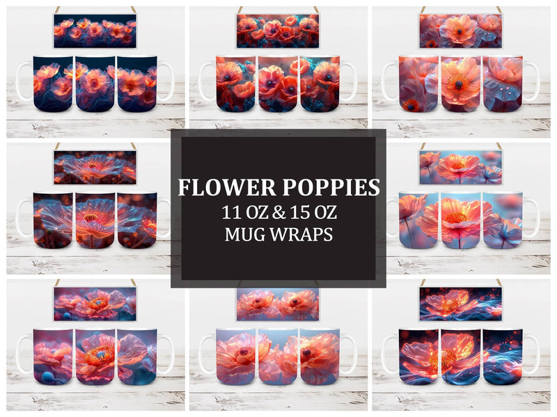 Flower Poppies 7 Mug Wrap - CraftNest