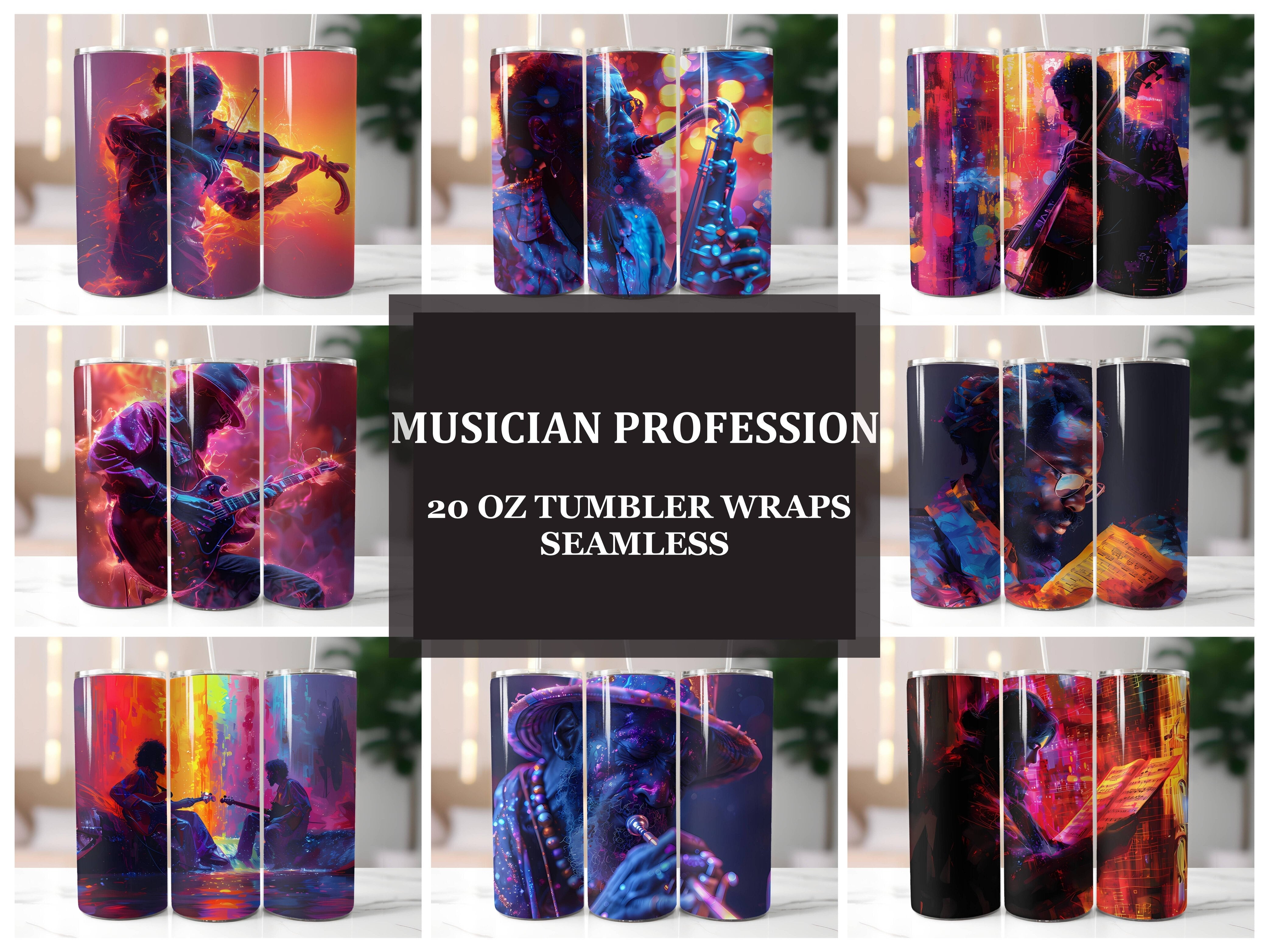 Musician Profession 6 Tumbler Wrap - CraftNest - Digital Crafting and Art