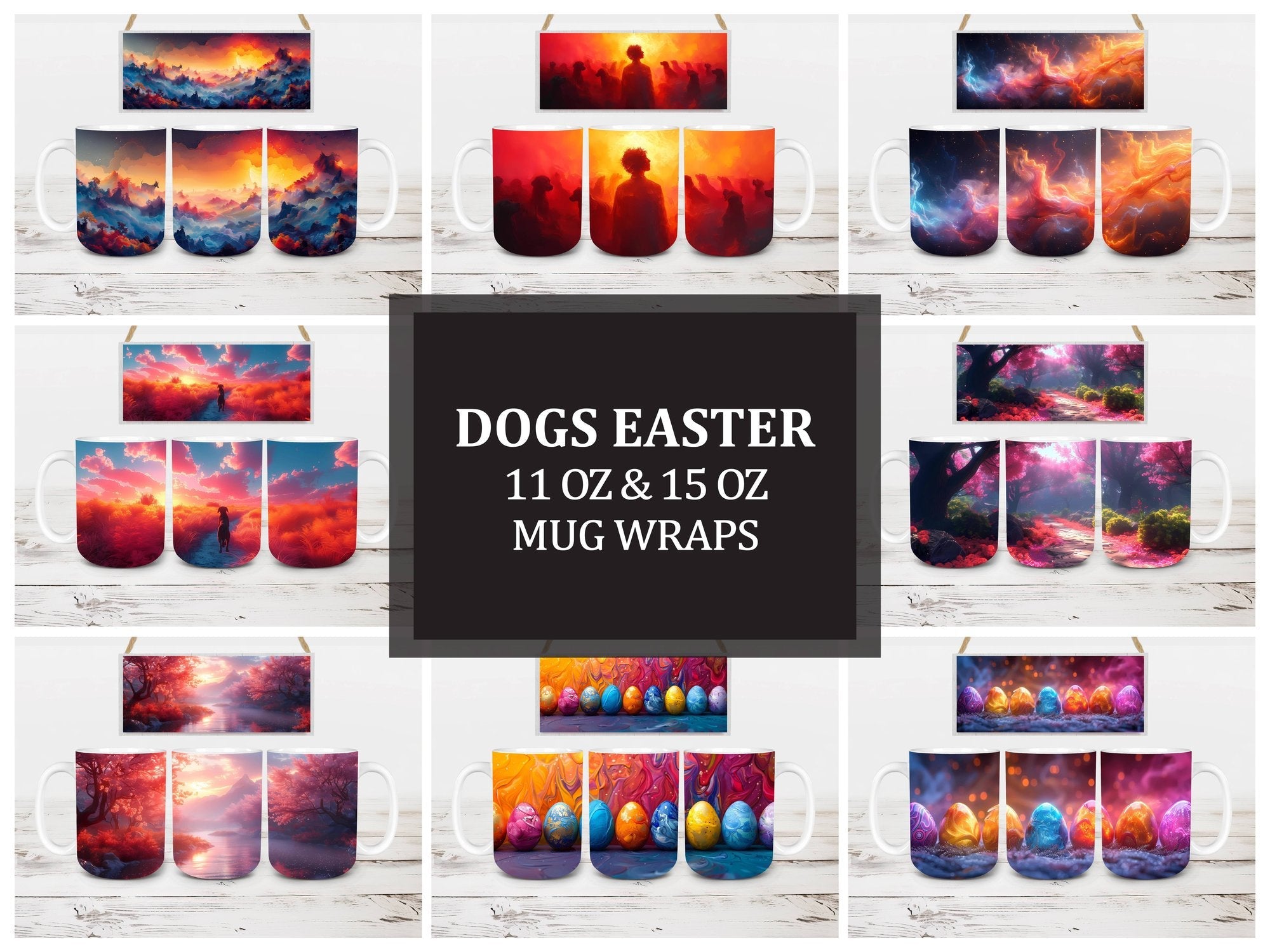 Dogs Easter 4 Mug Wrap - CraftNest