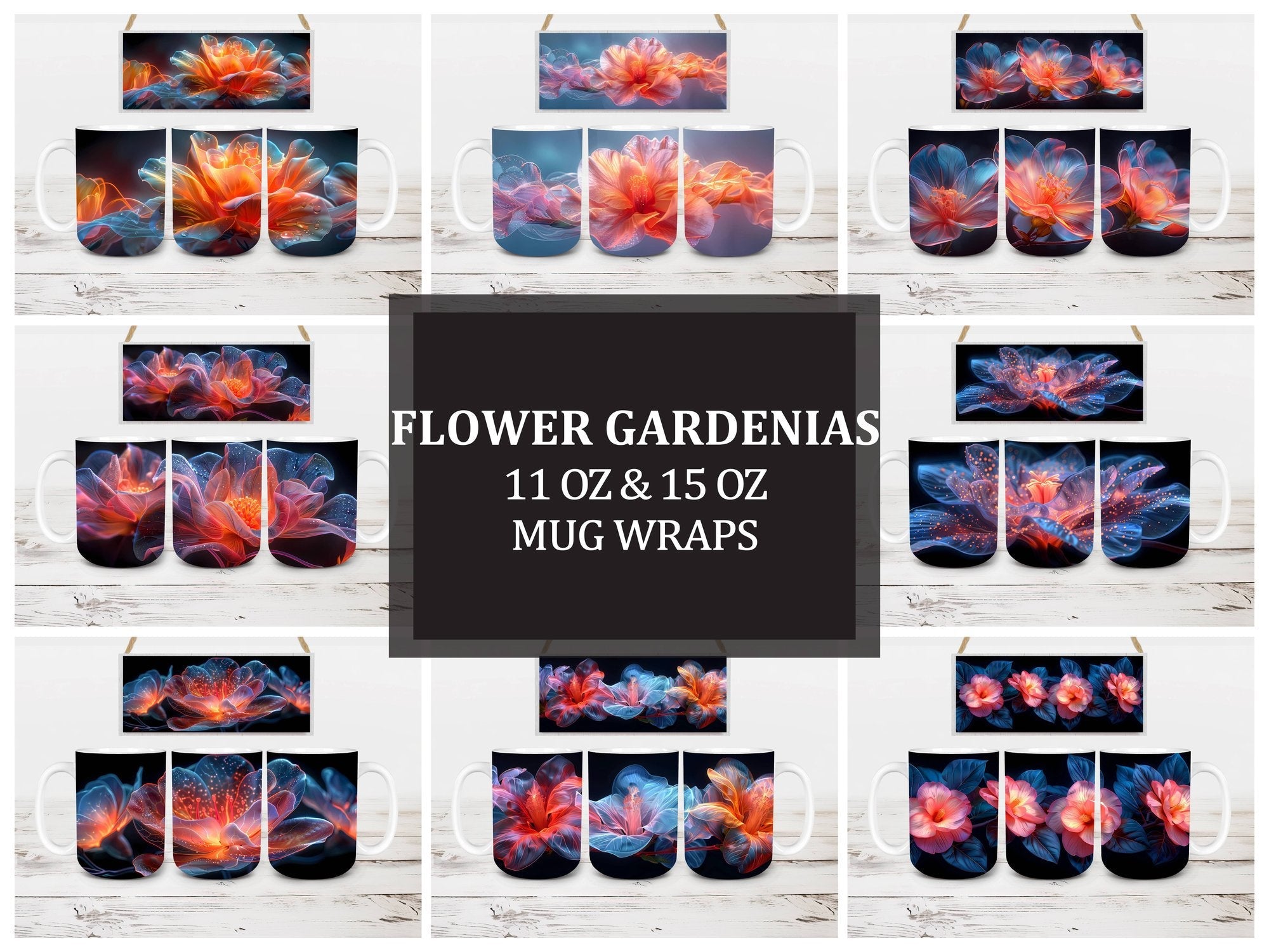 Flower Gardenias 5 Mug Wrap - CraftNest
