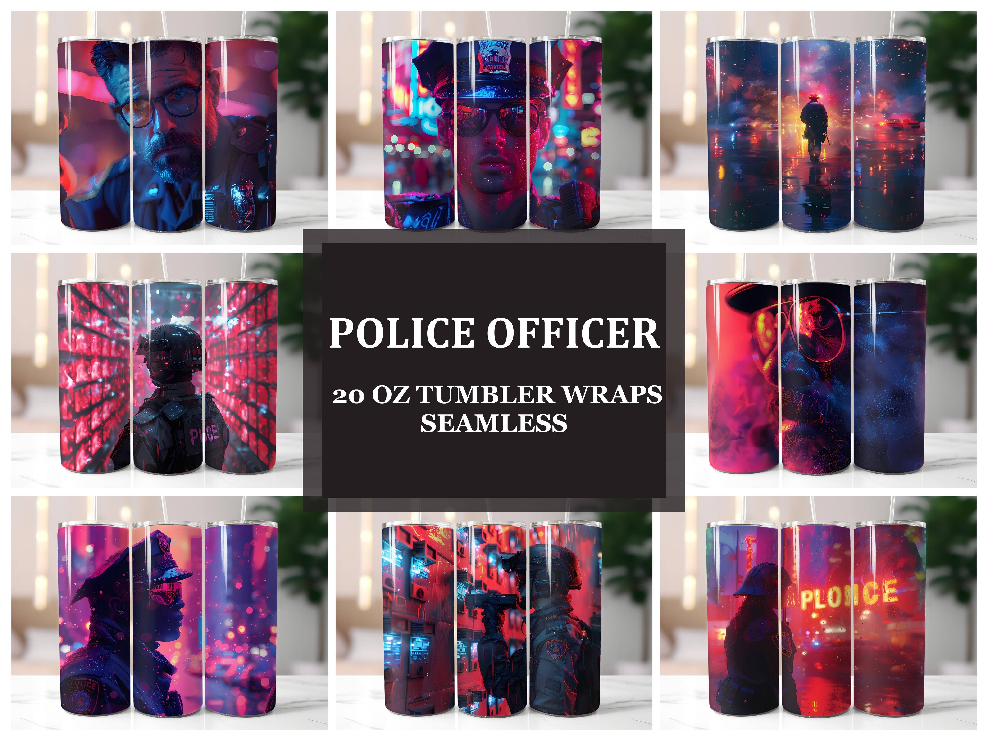 Police Officer 2 Tumbler Wrap - CraftNest - Digital Crafting and Art