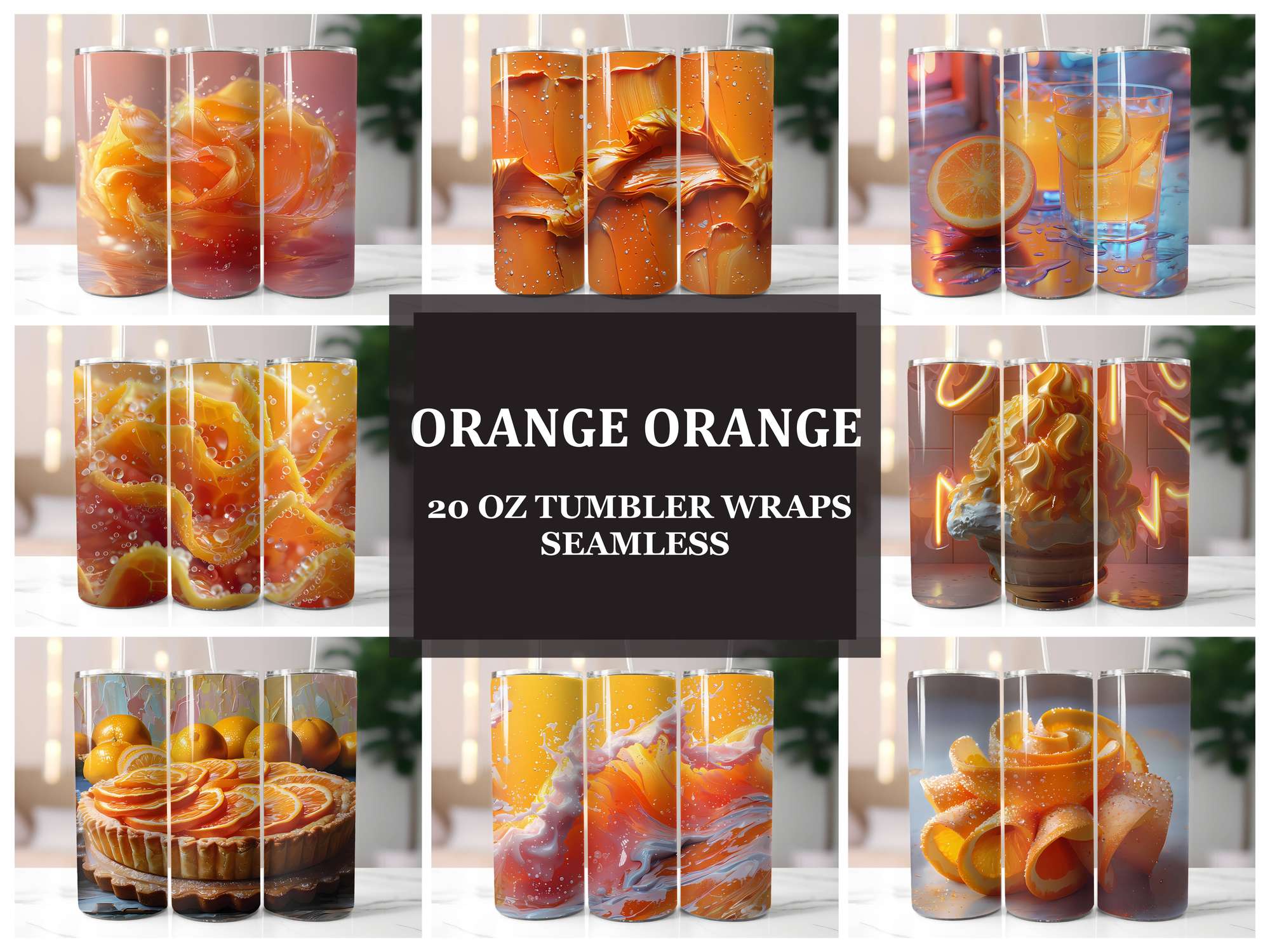 Orange 9 Tumbler Wrap - CraftNest - Digital Crafting and Art