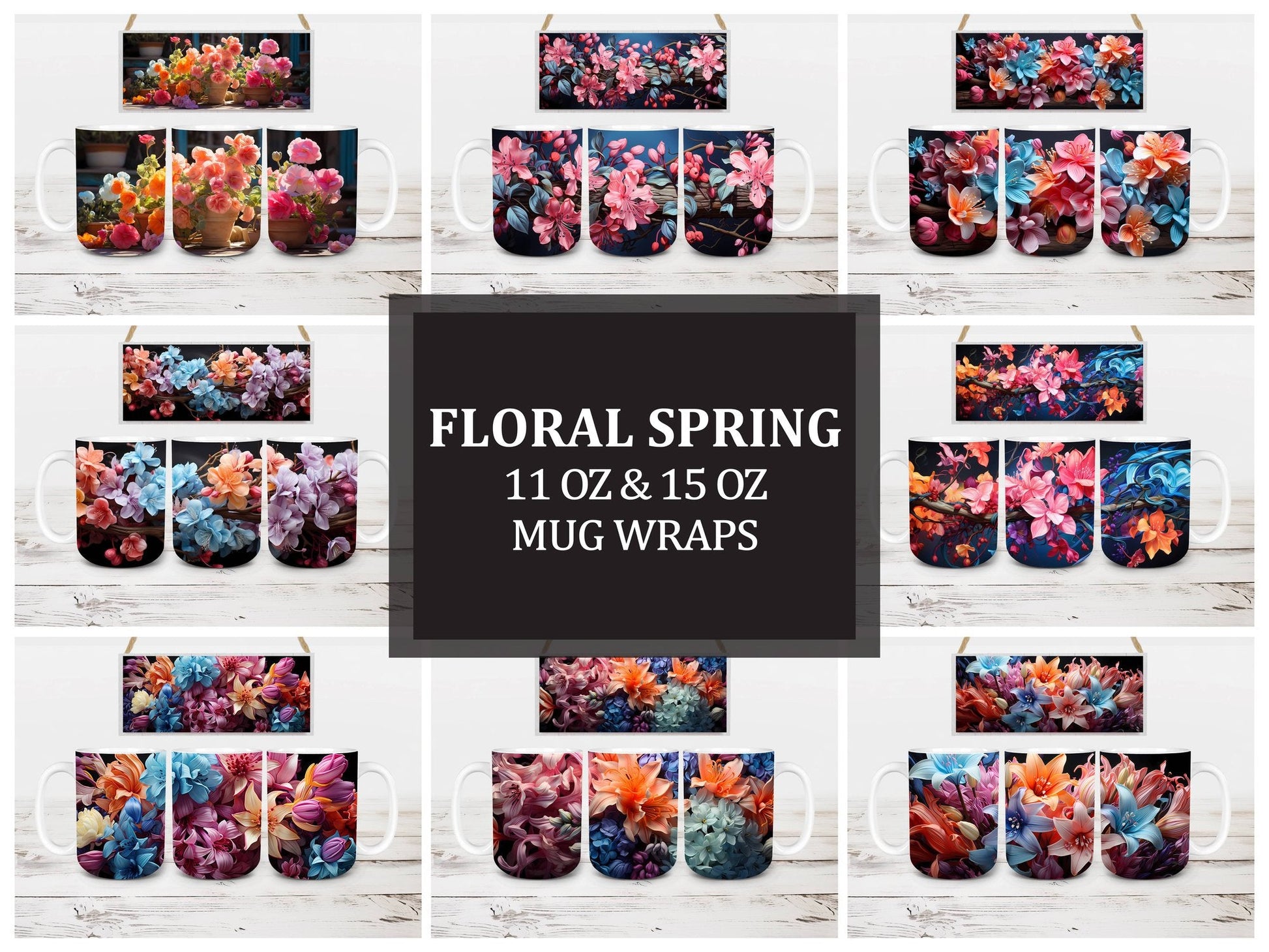 Floral Spring 4 Mug Wrap - CraftNest