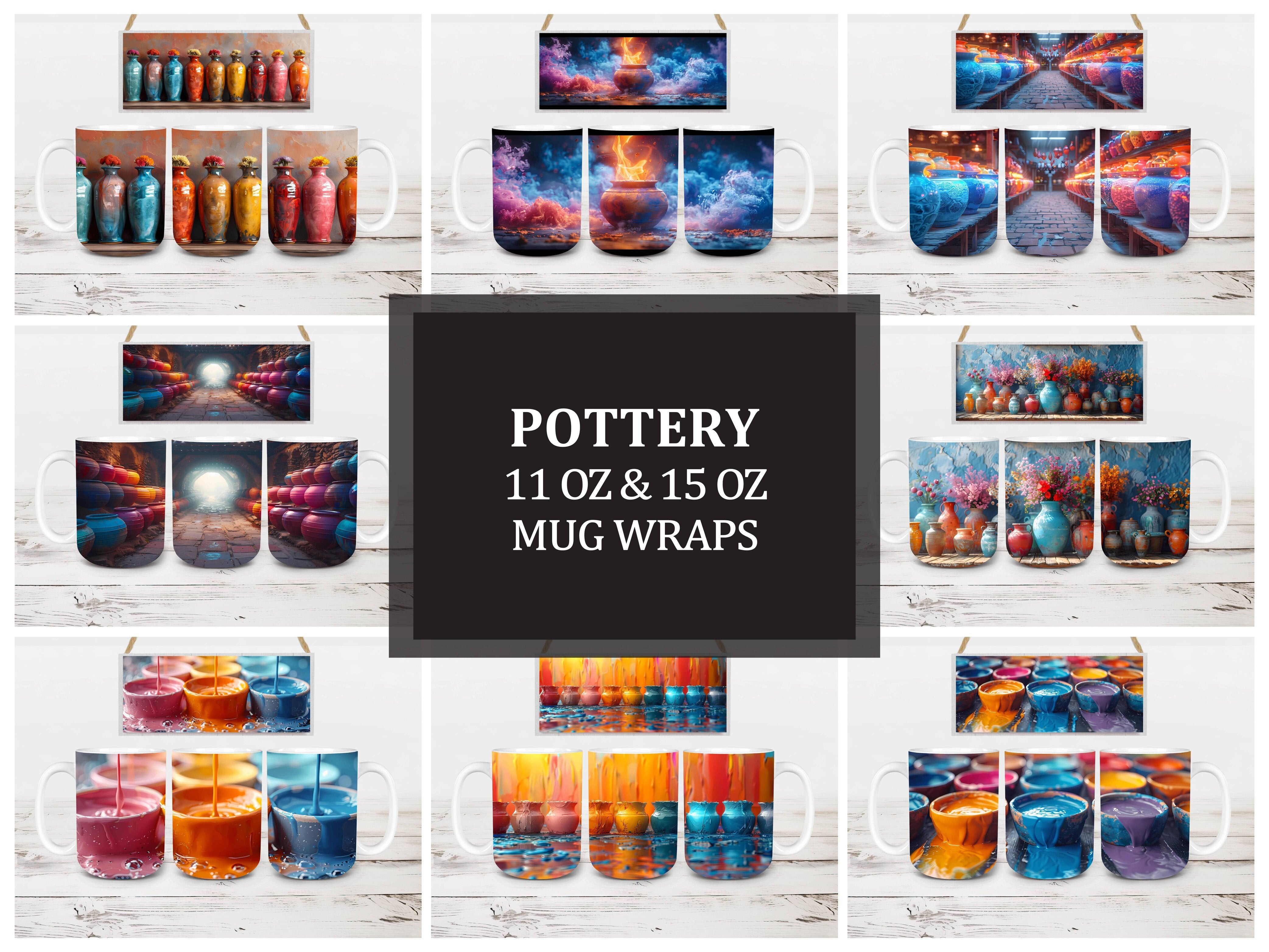 Pottery 4 Mug Wrap - CraftNest - Digital Crafting and Art