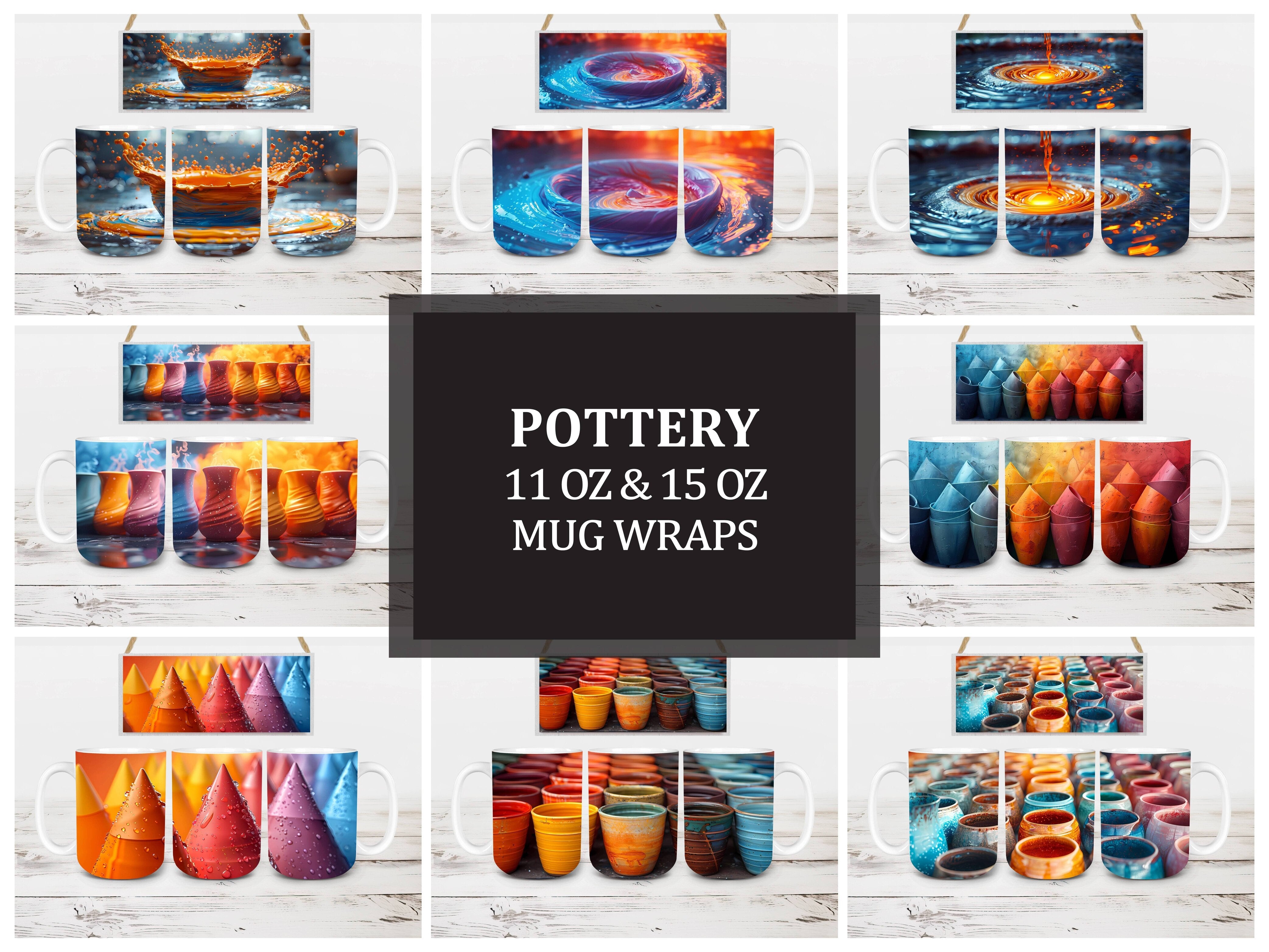 Pottery 3 Mug Wrap - CraftNest - Digital Crafting and Art