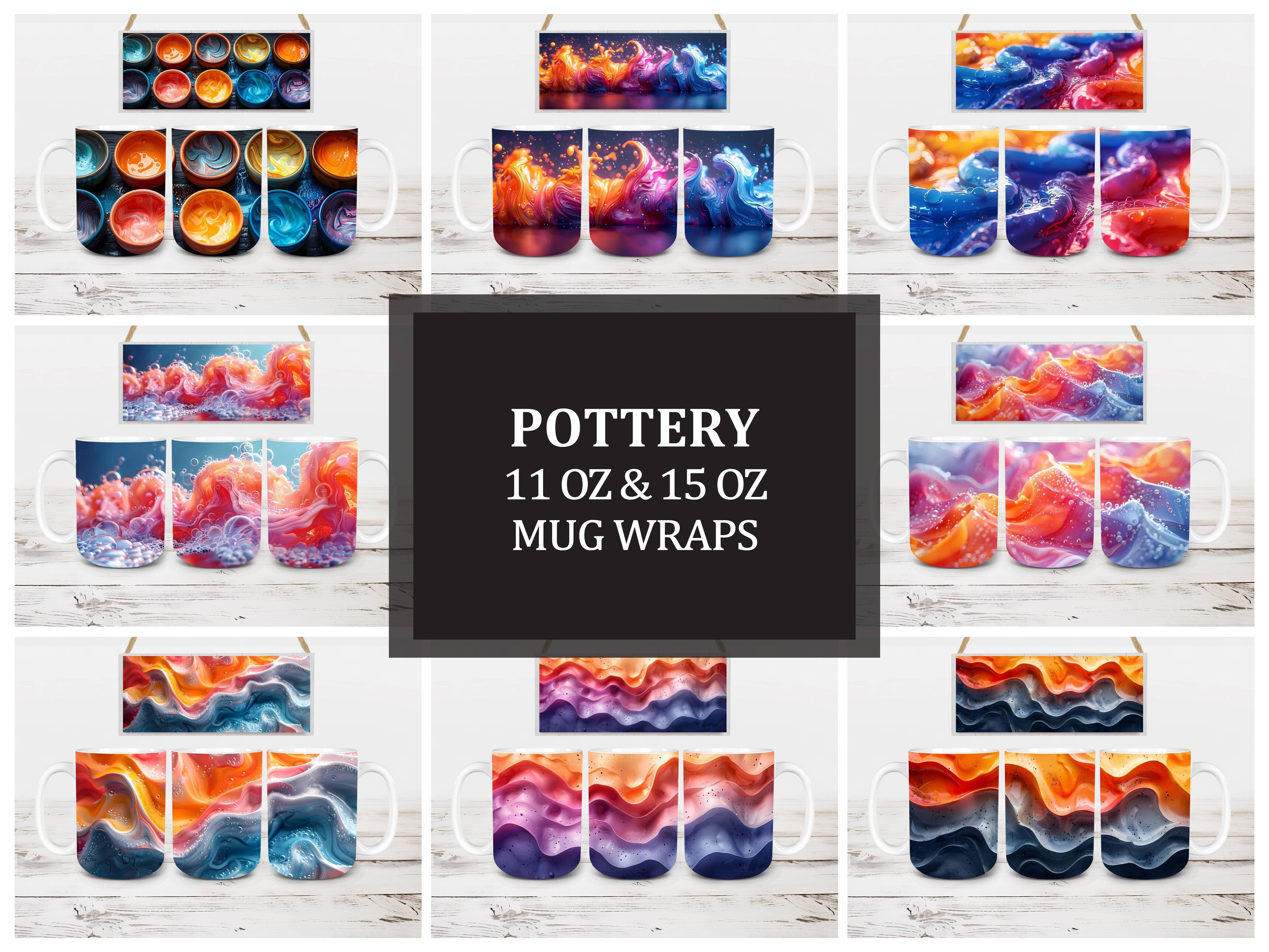 Pottery 2 Mug Wrap - CraftNest - Digital Crafting and Art