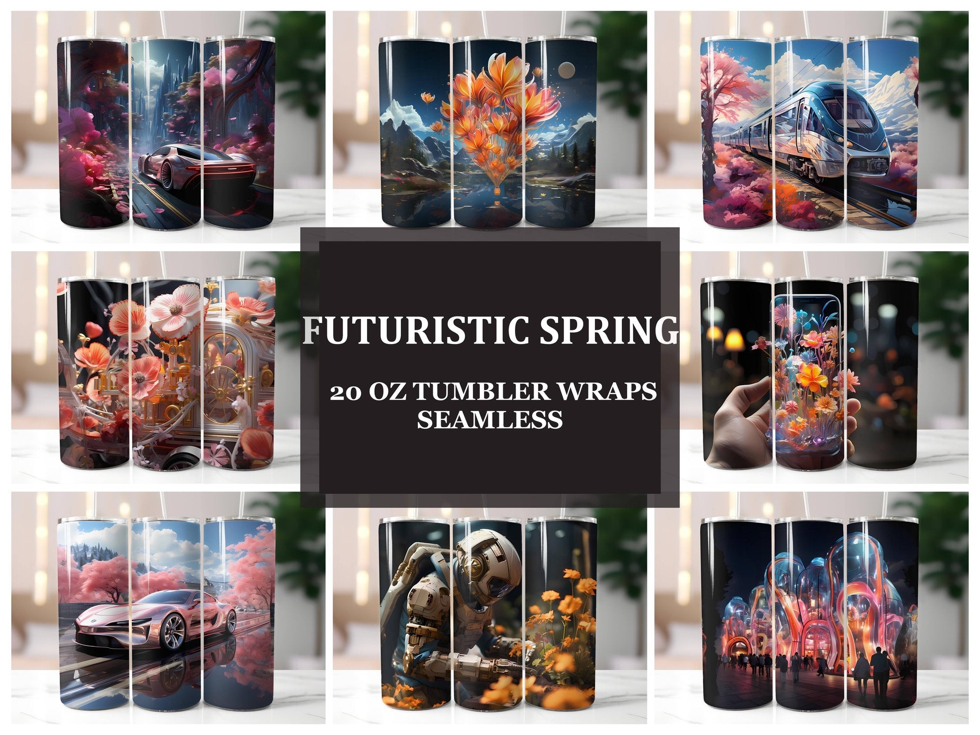 Futuristic Spring 3 Tumbler Wrap - CraftNest