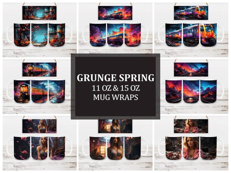 Grunge Spring 2 Mug Wrap - CraftNest