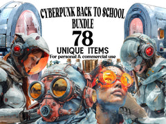 Cyberpunk Back To School Clipart - CraftNest - Digital Crafting and Art
