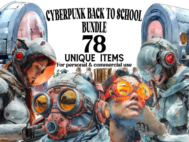 Cyberpunk Back To School Clipart - CraftNest - Digital Crafting and Art